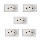 Kit 5 Módulo Tomada 2P+T 20A 250V Pb Branco Aria Tramontina