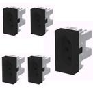 KIT 5 Módulo Tomada 2p+t Habitat Black 20a 250v Fame