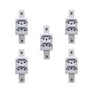 Kit 5 Módulo Tomada Dupla 10A 250V Face Branco Transmóbil Kit 5 Módulo Tomada Dupla 10A 250V Face Branco Transmóbil
