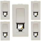 Kit 5 Módulo Tomada Rj11 4 Fios Branco Pial plus+ 615010BC