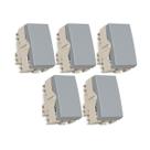 Kit 5 Módulos Interruptor Paralelo Three Way 10a Cinza Sleek Margirius