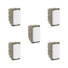 Kit 5 Modulos Interruptor Simples Branco Zeffia Pial 680150