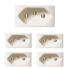 KIT 5 Módulos Tomada Pezzi 2p+t 20a 250v Branco Linha 50.000