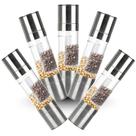 Kit 5 Moedores Duplo Manual 2 em 1 Aço Inox 100ml Sal e Pimenta Gourmet com Granulação Ajustável par