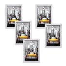 Kit 5 Molduras Porta Retrato Prata 10x15 A6 com Vidro Sala Quarto Decoração Kit 5 Molduras Porta Retrato Prata 10x15 A6 com Vidro Sala Quarto Decoração