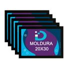 Kit 5 Molduras Pretas 20x30 Com Fundo Em Eucatex Para Decoração e Arte Artesanal