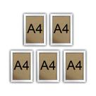 Kit 5 Molduras Quadro Certificado Diploma A4 Com Fundo MDF