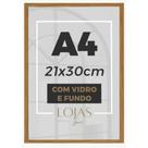 Kit 5 Molduras Vidro A4 21x30 Porta Certificado Diploma Foto - Marrom