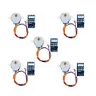 Kit 5 Motor De Passo 28BYJ48 com Driver ULN2003