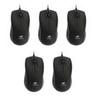 Kit 5 Mouse Óptico USB MS26BK Preto C3Tech Com Fio 2 Metros