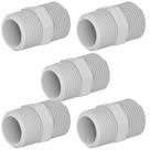 Kit 5 Nipel Niple Roscável União PVC Branco Para Canos E Tubos Água Fria De 1” Polegada 32mm Tigre