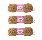 Kit 5 Novelos Fio Lã Mollet 40g Círculo marrom canela