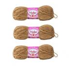 Kit 5 Novelos Fio Lã Mollet 40g Círculo marrom canela