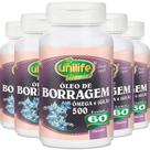 Kit 5 Óleo de Borragem 500mg Unilife 60 cápsulas