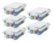 Kit 5 Organizador 2,3L Plástico Multiuso Empilhável Rígida Trava Kit 5 Organizador 2,3L Plástico Multiuso Empilhável Rígida Trava