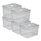 Kit 5 Organizador Armário Geladeira 3,8L Multiuso Sem Cheiro