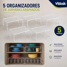 Kit 5 Organizador para Armário Aramado Multiuso Cozinha Prateleira Aço Reforçado Vittak