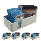 Kit 5 Organizador Porta Sachês Chá Açúcar Mexedor Palito Suporte Café Cozinha Branco - Coza