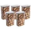 Kit 5 Organizador Pote Hermetico Block 2,3l Alimentos Empilhável