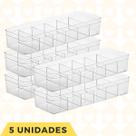 Kit 5 Organizadores Divisoria Multiuso Porta Joias Retangular
