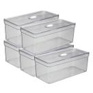 Kit 5 Organizadores Geladeira Porta Ovos 40un 6,8l com Tampa