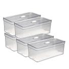 Kit 5 Organizadores Transparente Com 5 Telas Retangular Grande