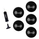 Kit 5 Overball Mini Bola Suiça Gym Ball Para Pilates e Fisioterapia 25cm Preta
