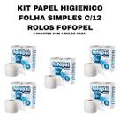 Kit 5 pacotes de papel higienico folha simples fofopel