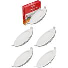 Kit 5 Painel Led Embutir 18w Bivolt 6500k Redondo Ourolux