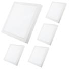 Kit 5 Painel Luz Quente Amarela 3000K 30W Bivolt LED Sobrepor Quadrado Design Moderno