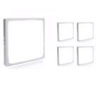Kit 5 Painel Plafon Led 6W Quadrado Sobrepor 3500K Branco Quente Avant Decoração Casa Loja Gesso Sanca