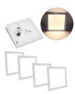kit 5 Painel plafon led quadrado slim 18w embutir 22cm alum