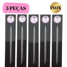 kit 5 Palito inox ponta e chanfro Manicure Profissional Liz
