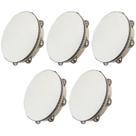 Kit 5 Pandeiros Redondo de Madeira 10" Pele Natural New York