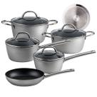 Kit 5 Panelas Latina Antiaderente Cerâmico Indução Livre PFOA Fundo Triplo Cabo Metal Não Esquenta