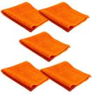 Kit 5 pano de microfibra ecologico uso geral 30x30cm laranja