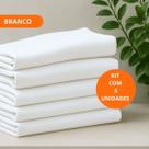 Kit 5 Pano De Prato Especial Algodão Crú E Branco Rustico Cozinha Louça Casa Dia a Dia