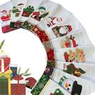 Kit 5 Panos Prato Bordado Patchwork C/ Bainha Barrado Presente de natal