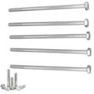 Kit 5 parafusos meia rosca parcial sextavado inox m8*200mm