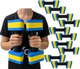 Kit 5 Pares de Halteres Hidroginástica 1 A 2 Kg DF4011-AZ Azul/Amarelo Dafoca Sports