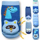 Kit 5 Pares Meia Bebê Menino Recém Nascido Presente 0 a 2