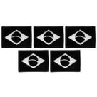 Kit 5 Patch Bandeira do Brasil Preta e Branca 5x3,5cm