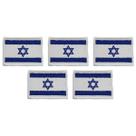 Kit 5 Patch Bordado Bandeira Israel Termocolante 5x3,5cm