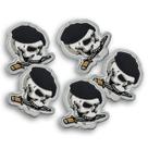 Kit 5 Patch Bordado Caveira Militar Termocolante Aplique 6x6,5