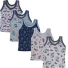 Kit 5 Pçs Camiseta Regata Infantil Bebe Algodão Menino Menina