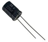 Kit 5 pçs - capacitor eletrolitico 220x35v - 220uf x 35v
