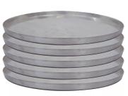 Kit 5 Pçs Forma De Pizza Grande 35cm Em Alumínio - Aal