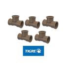 Kit 5 Pcs Tê Soldável Marrom 3/4 25mm Tigre