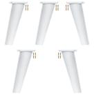 Kit 5 Pé Retrô de Plástico Branco Resistente para Móveis Cômoda Design Clássico e Fácil Instalação