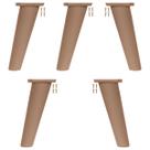 Kit 5 Pé Retrô de Plástico Marrom Resistente para Móveis Cômoda Design Clássico e Fácil Instalação